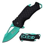 Mtech USA Spring Assisted Knife with Bottle Opener - Green