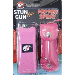 Mini Stun Gun and Pepper Spray Combo for Self Defense - Pink 