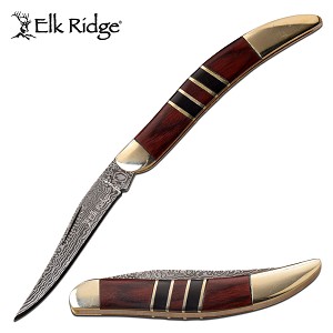 Manual Folding Toothpick Blade Pocket Knife Pakka Wood Handle 