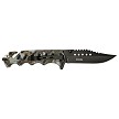 Tactical Pocket Knife Saw Back Blade Spring Assisted Knife Forest Camo 