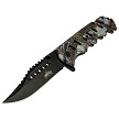 Tactical Pocket Knife Saw Back Blade Spring Assisted Knife Forest Camo 